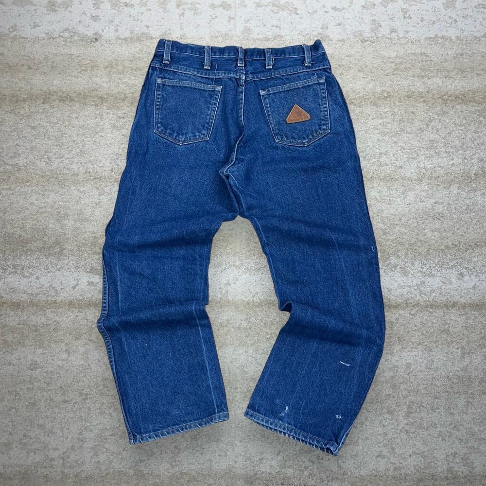 Vintage 90s Bulwark Fire Resistant Jeans 34x30 Relaxed Fit Dark Wash Work Wear